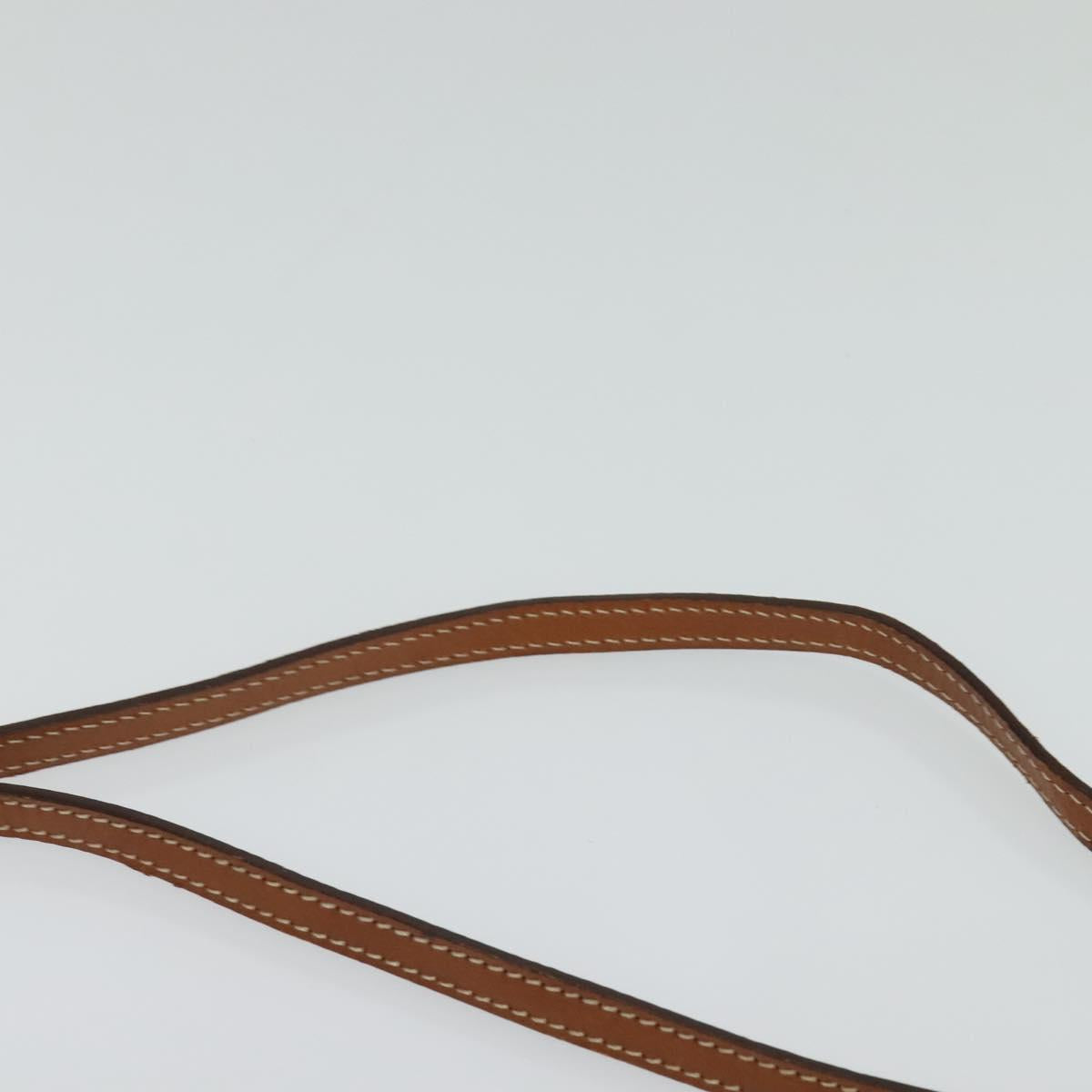 CELINE Macadam Canvas Shoulder Bag Beige Auth BA3577