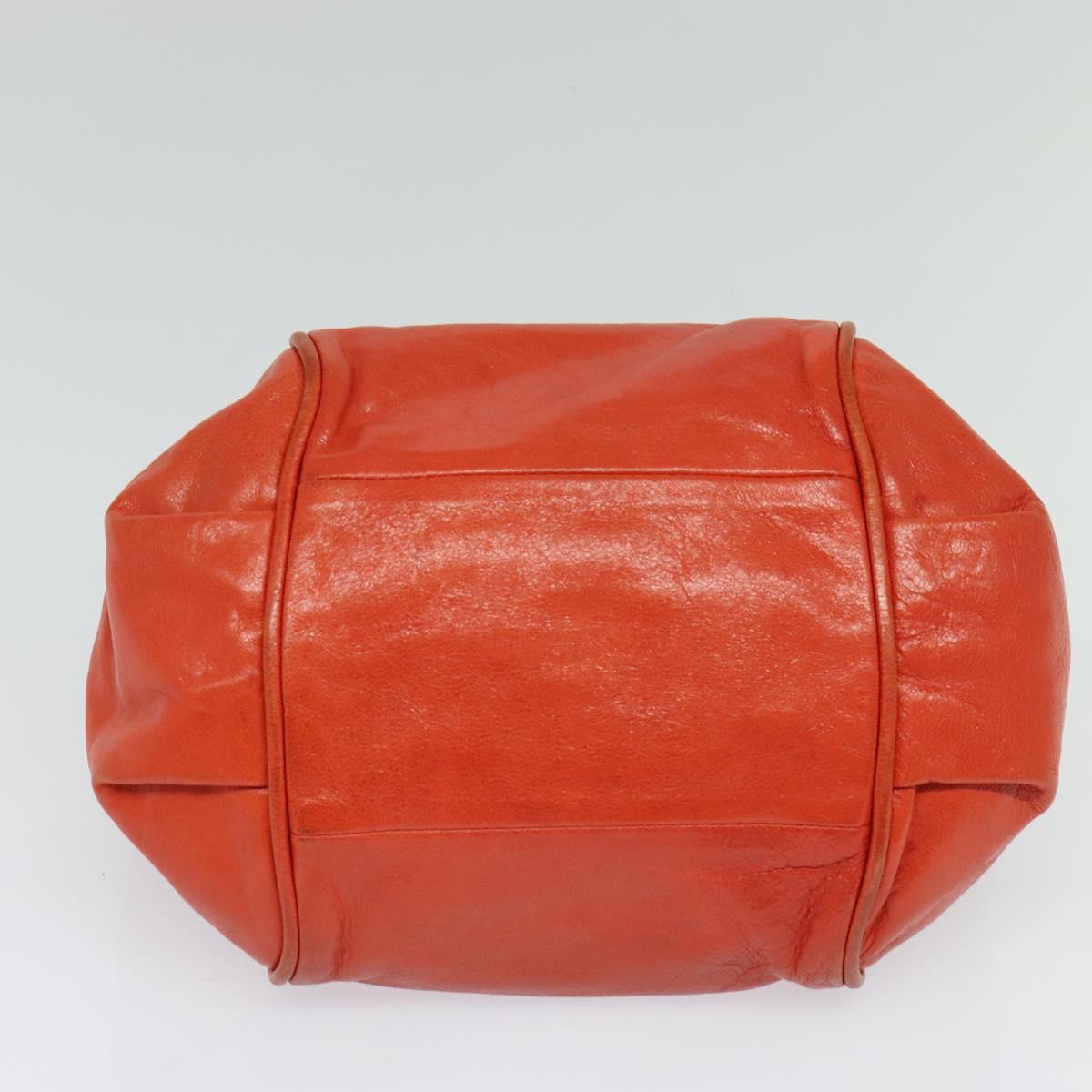 Chloe Etel Hand Bag Leather 2way Orange Gold Auth BA3578