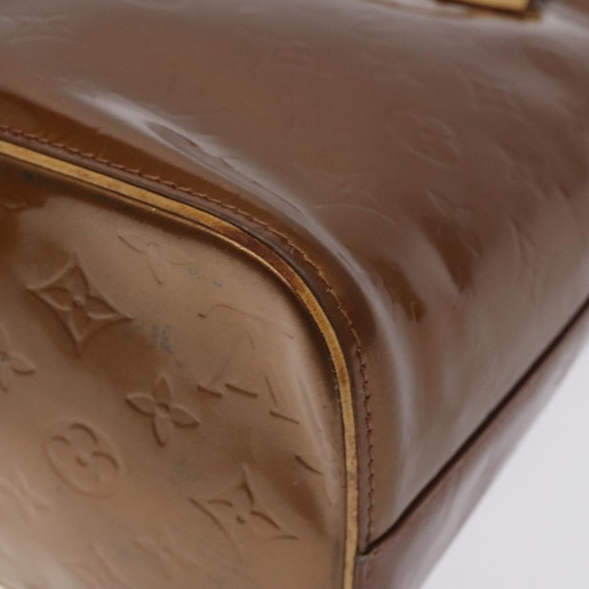 LOUIS VUITTON Monogram Vernis Houston Hand Bag Bronze M91122 LV Auth BA3582