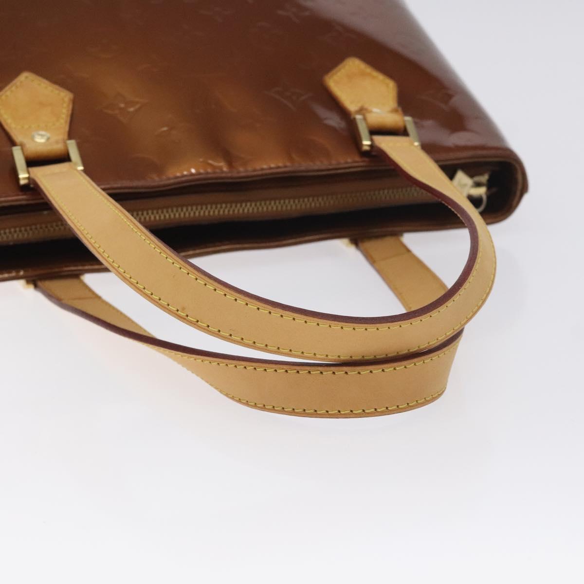 LOUIS VUITTON Monogram Vernis Houston Hand Bag Bronze M91122 LV Auth BA3582