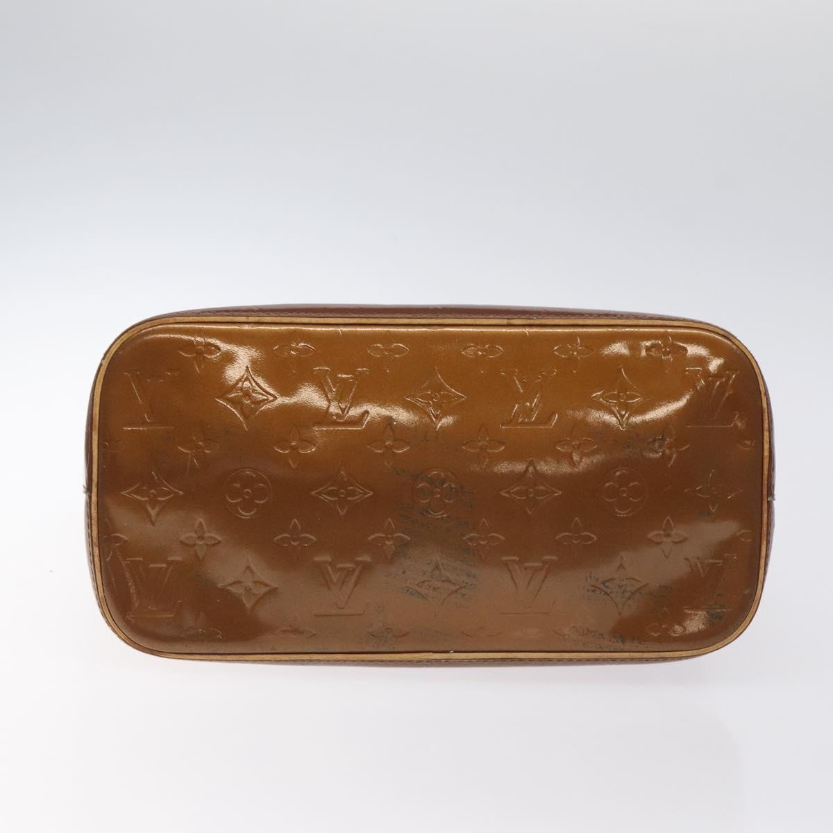 LOUIS VUITTON Monogram Vernis Houston Hand Bag Bronze M91122 LV Auth BA3582