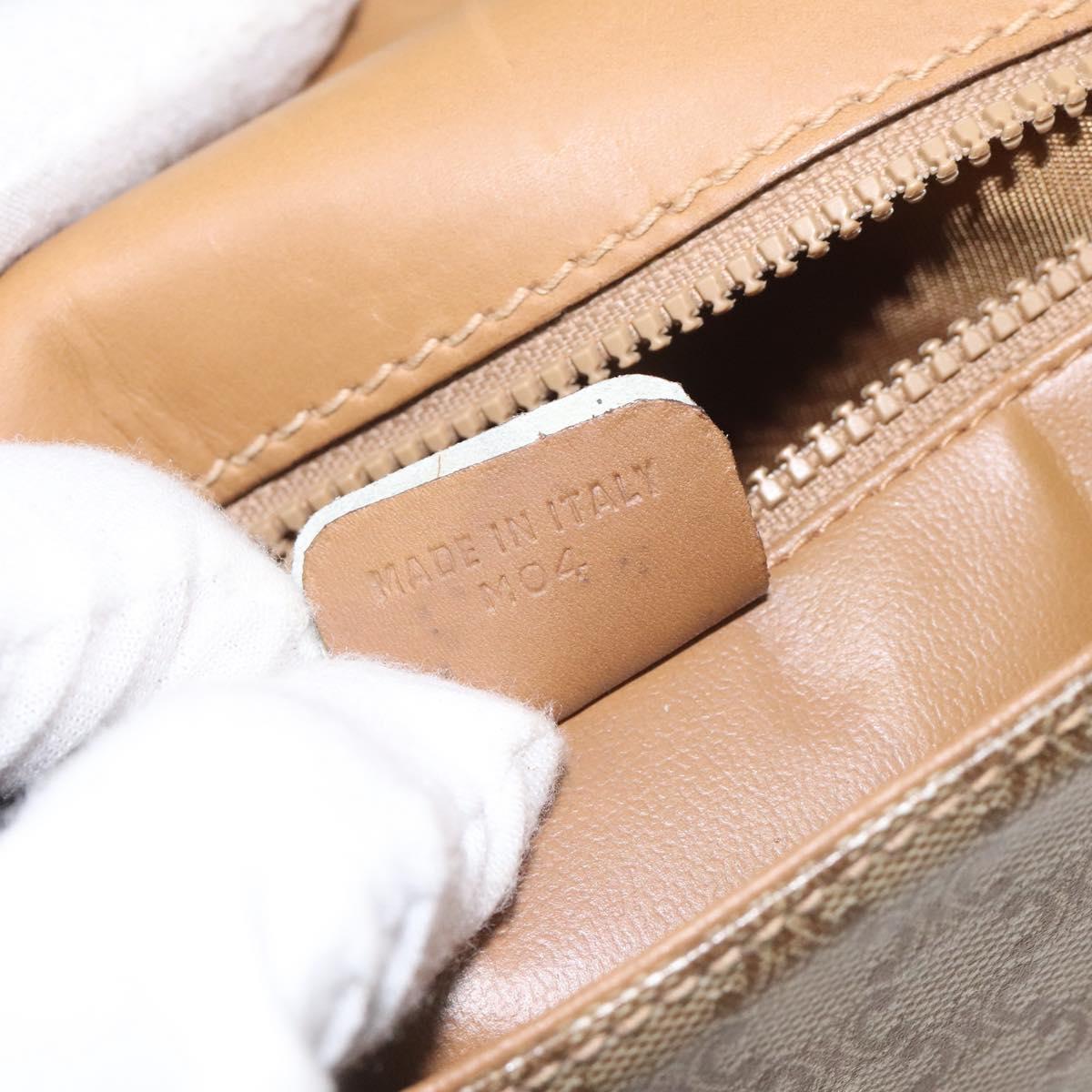 CELINE Macadam Canvas Shoulder Bag Brown Gold Auth BA3592