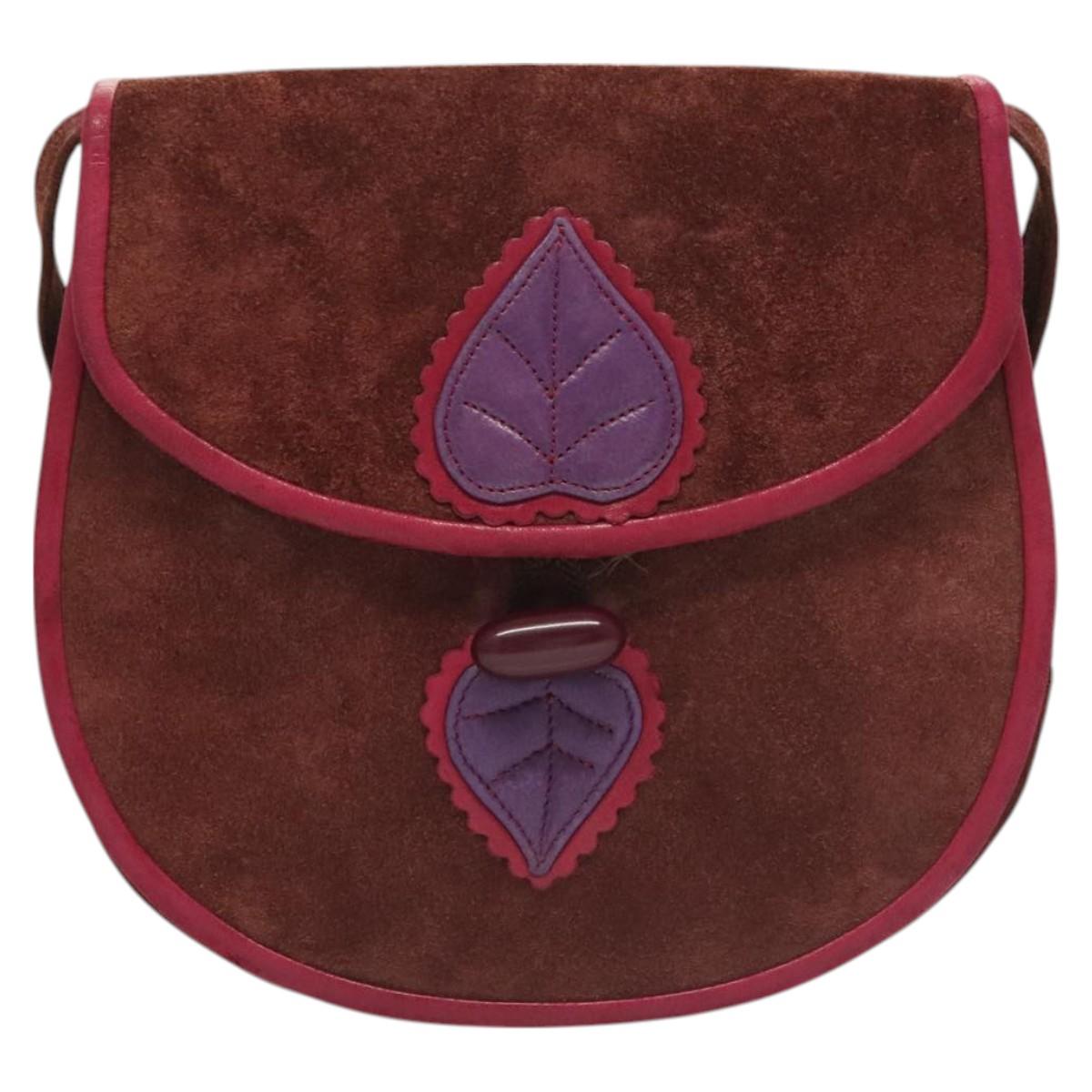 SAINT LAURENT Shoulder Bag Suede Brown Auth BA3599