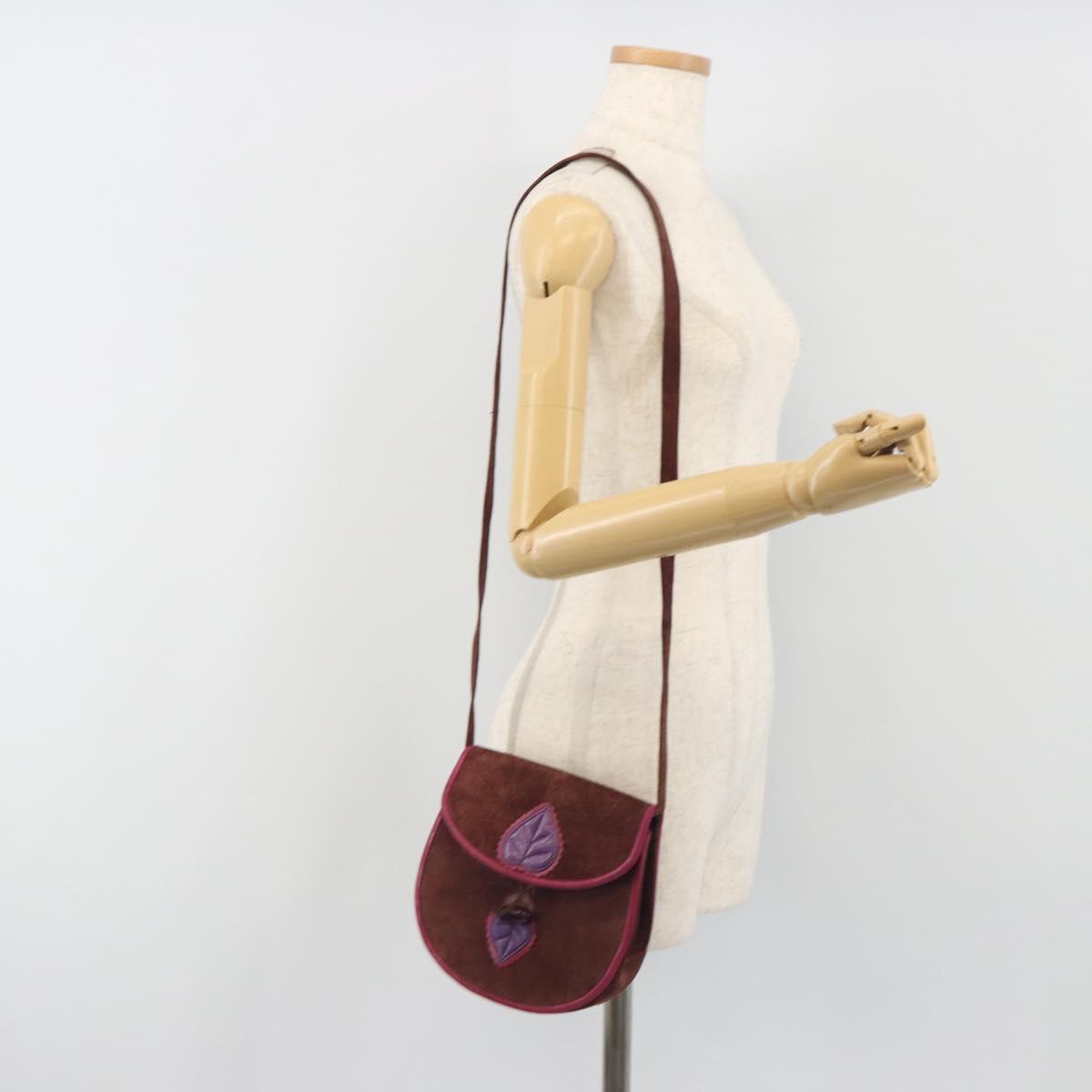 SAINT LAURENT Shoulder Bag Suede Brown Auth BA3599