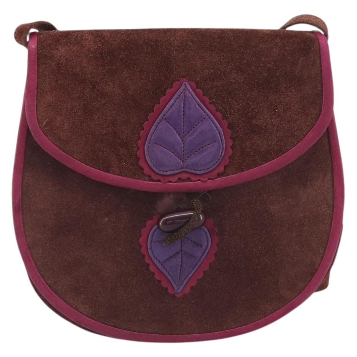 SAINT LAURENT Shoulder Bag Suede Brown Auth BA3599