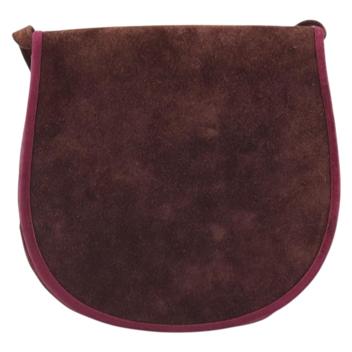 SAINT LAURENT Shoulder Bag Suede Brown Auth BA3599