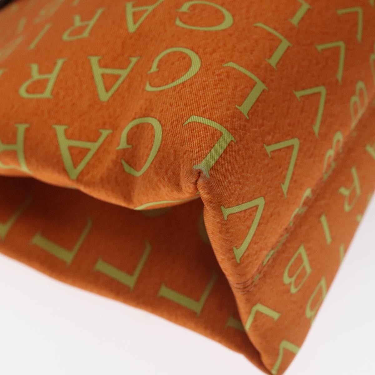 BVLGARI Logo Mania Shoulder Bag Canvas Orange Gold Auth BA3606