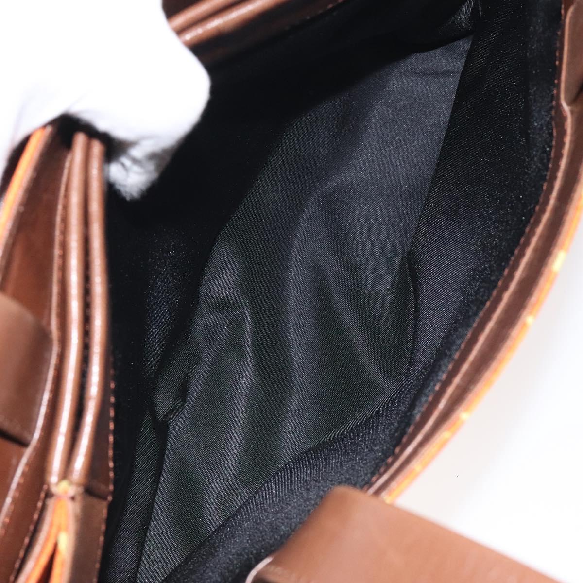 BVLGARI Logo Mania Shoulder Bag Canvas Orange Gold Auth BA3606