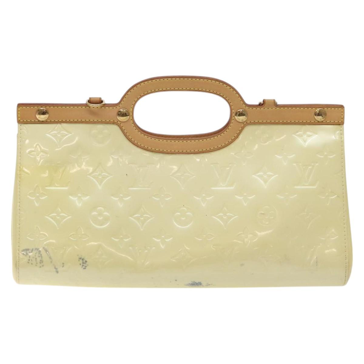 LOUIS VUITTON Monogram Vernis Roxbury Drive Hand Bag Perle M91374 LV Auth BA3610
