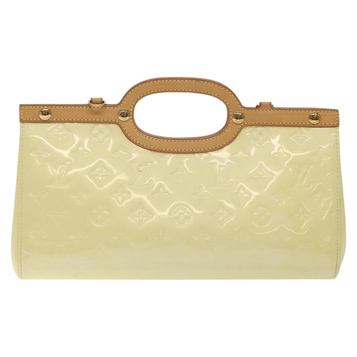LOUIS VUITTON Monogram Vernis Roxbury Drive Hand Bag Perle M91374 LV Auth BA3610