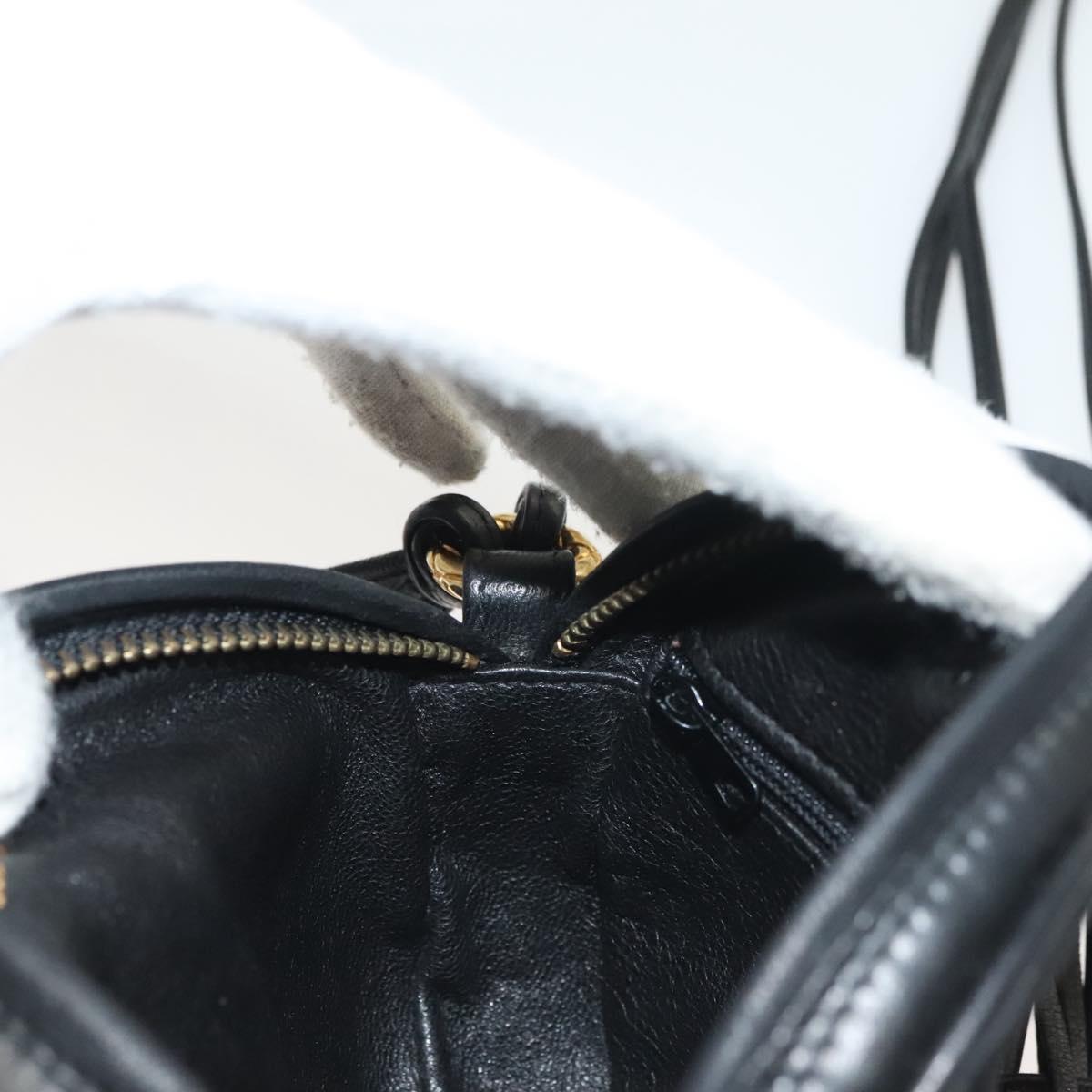 CHANEL Matelasse COCO Mark Shoulder Bag Satin Black Gold CC Auth BA3613