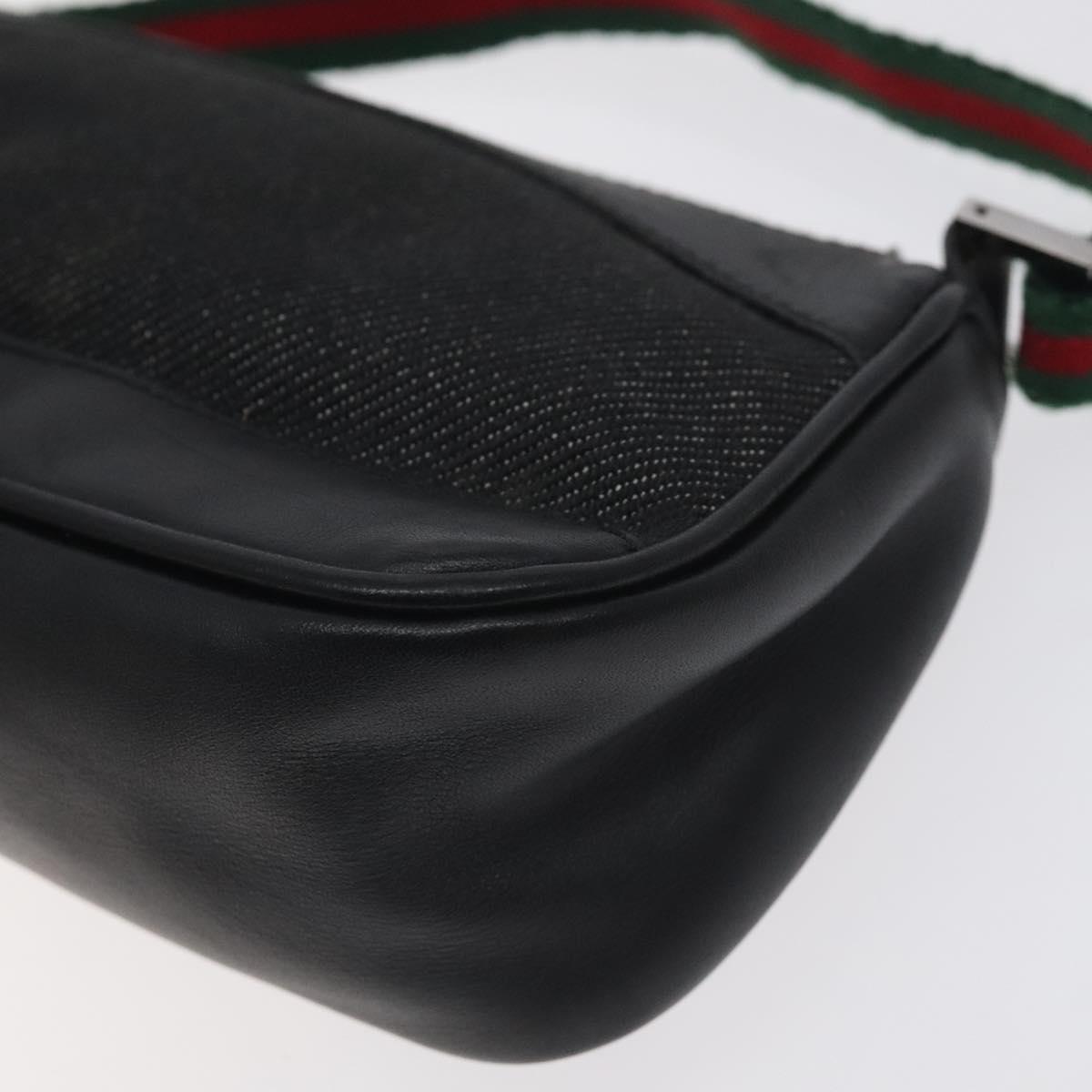 GUCCI Web Sherry Line Accessory Pouch Canvas Red Black 92820 Auth BA3614