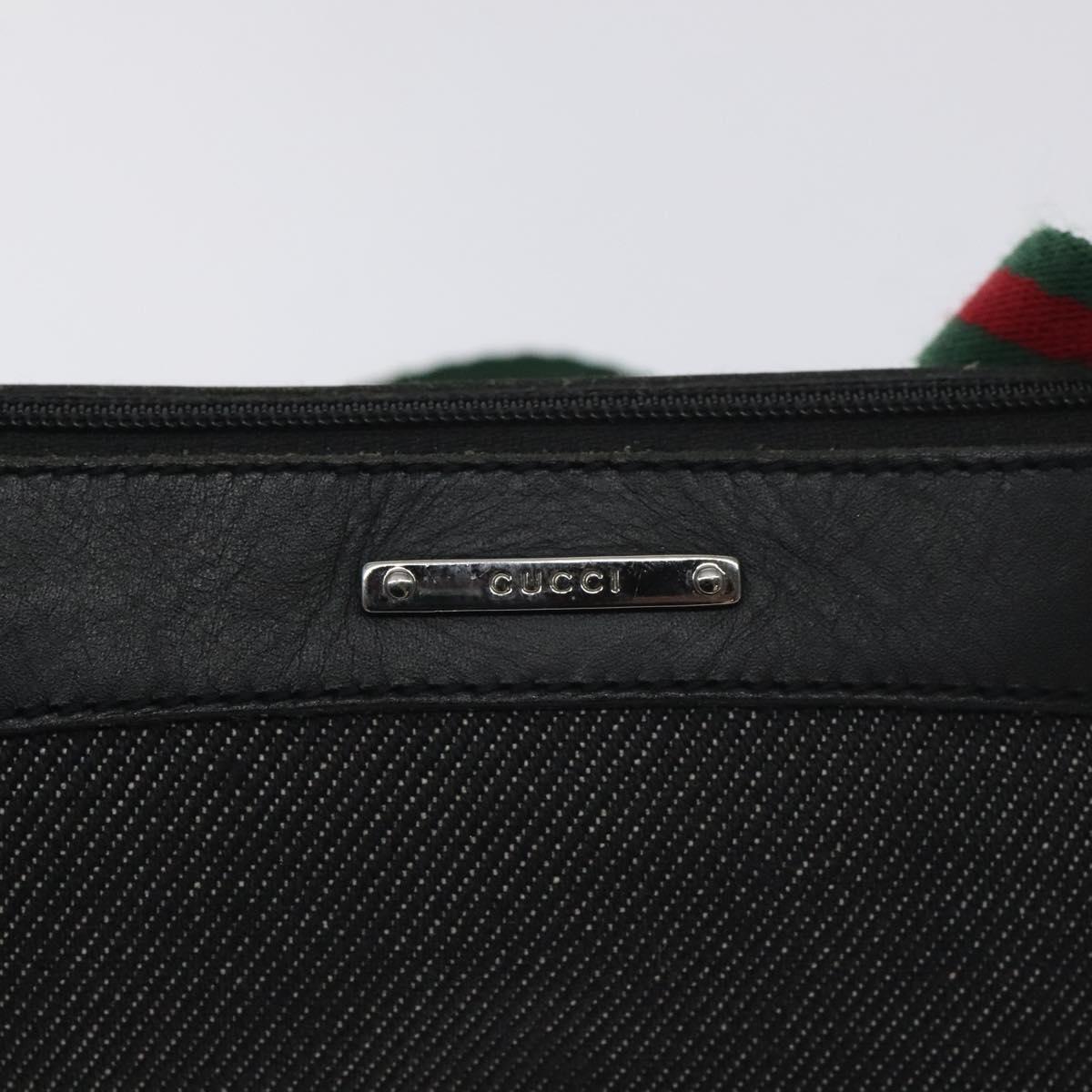 GUCCI Web Sherry Line Accessory Pouch Canvas Red Black 92820 Auth BA3614