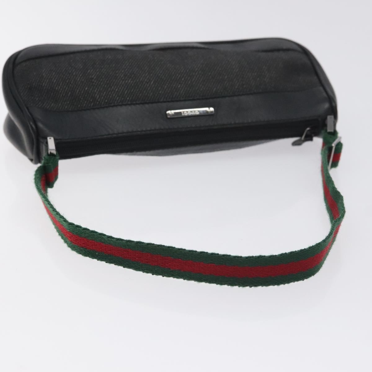 GUCCI Web Sherry Line Accessory Pouch Canvas Red Black 92820 Auth BA3614