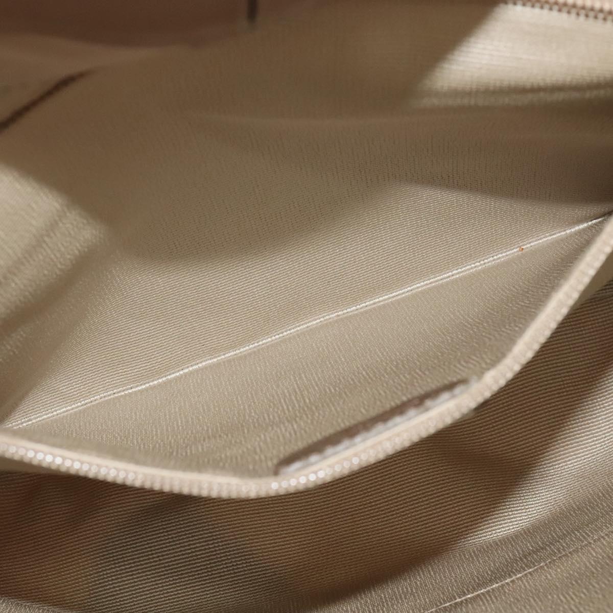 Salvatore Ferragamo Vala Hand Bag Nylon 2way Beige Silver Auth BA3615