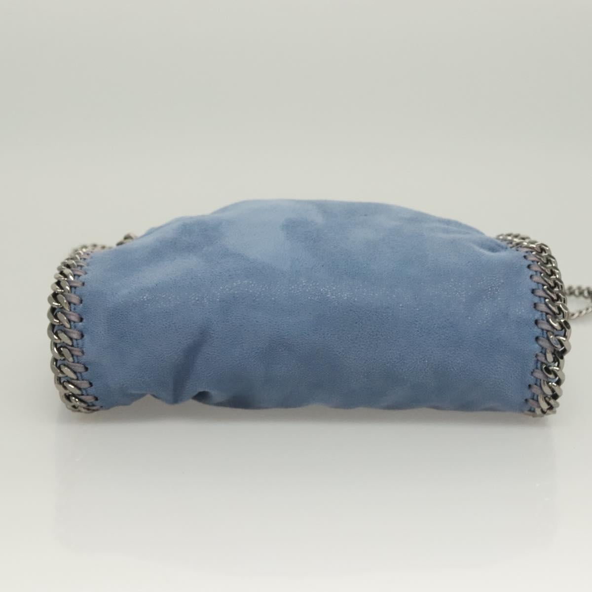 Stella MacCartney Falabella Chain Bag Suede 2way Light Blue Silver Auth BA3617