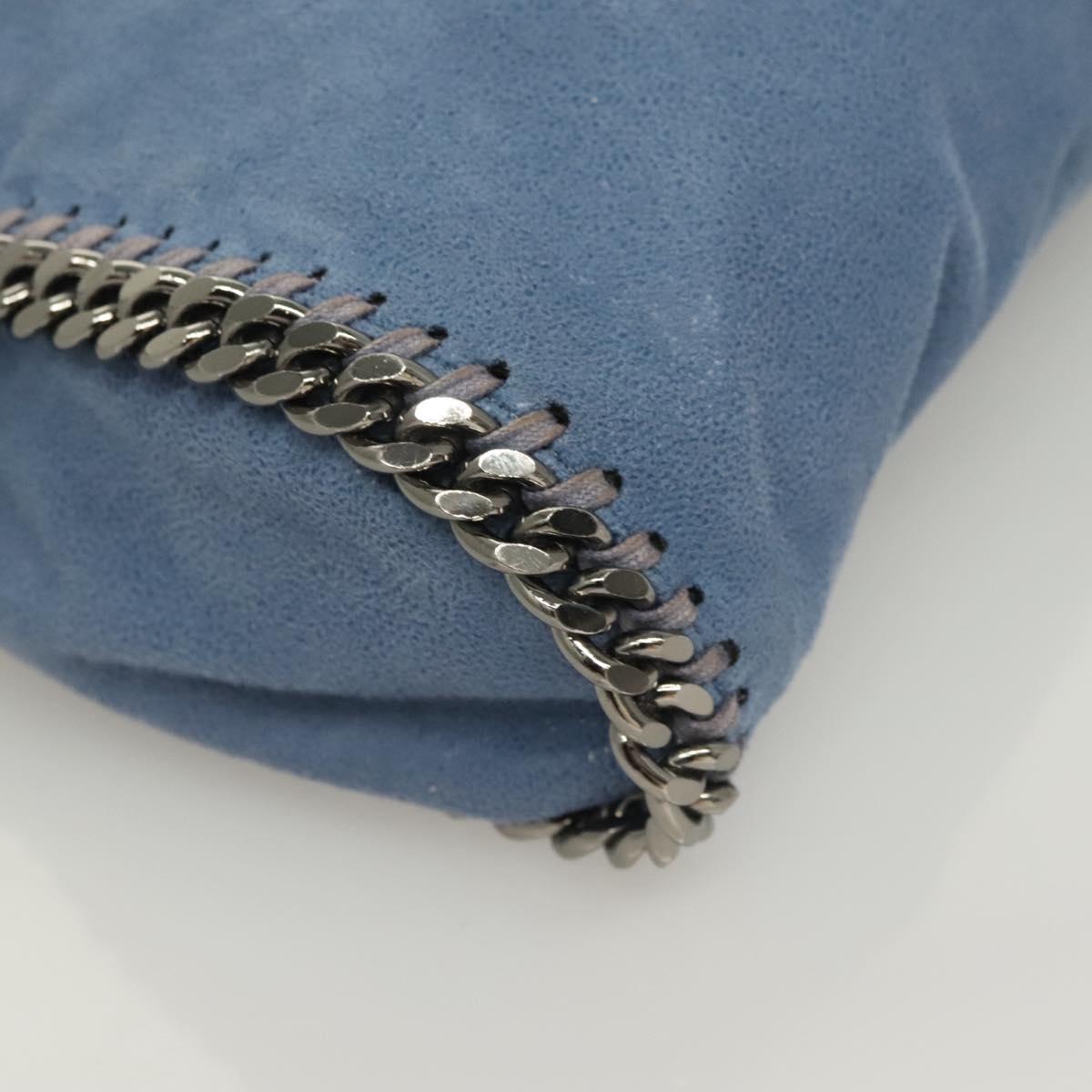 Stella MacCartney Falabella Chain Bag Suede 2way Light Blue Silver Auth BA3617