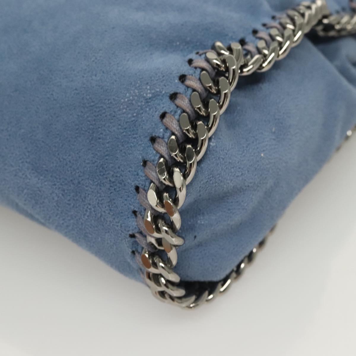 Stella MacCartney Falabella Chain Bag Suede 2way Light Blue Silver Auth BA3617