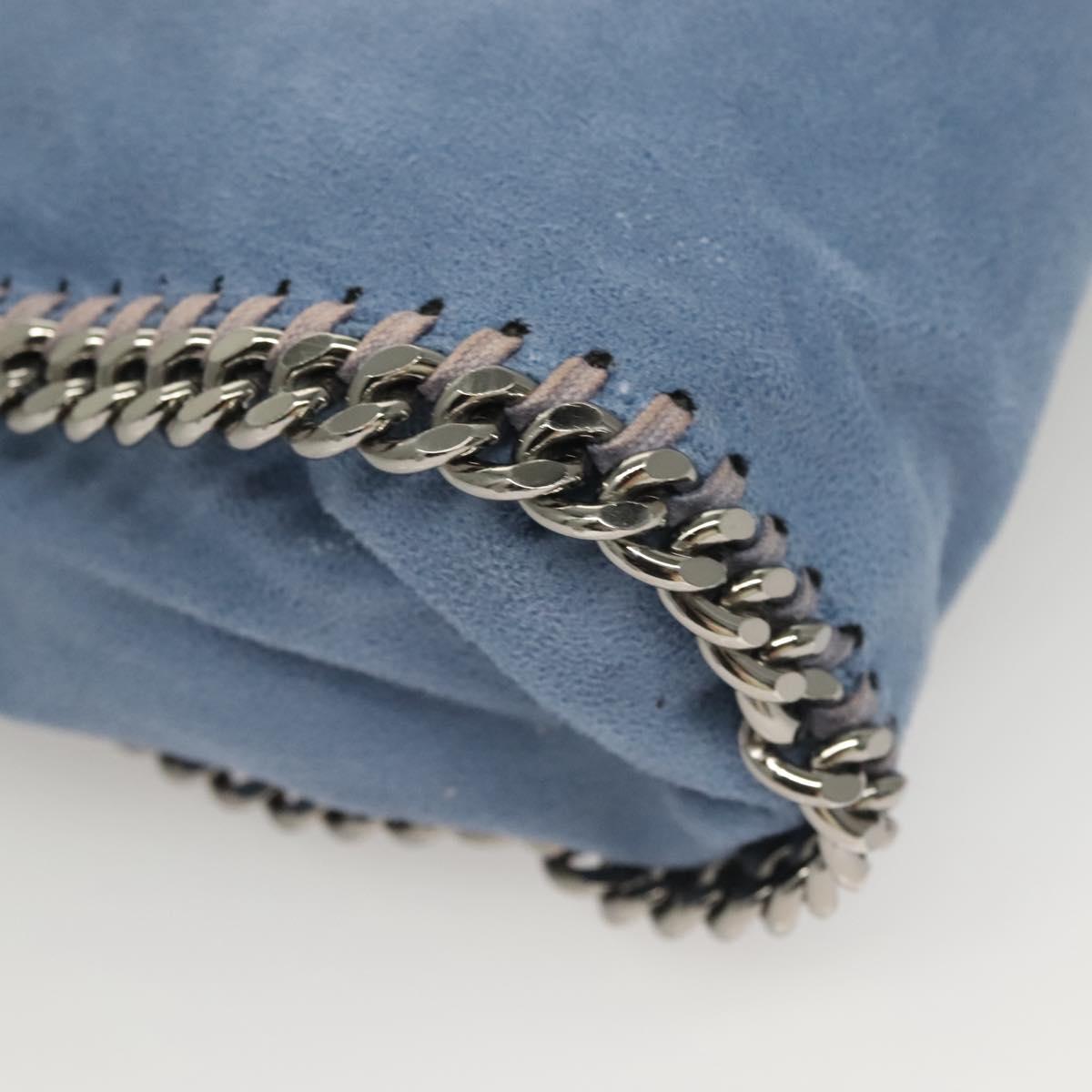 Stella MacCartney Falabella Chain Bag Suede 2way Light Blue Silver Auth BA3617