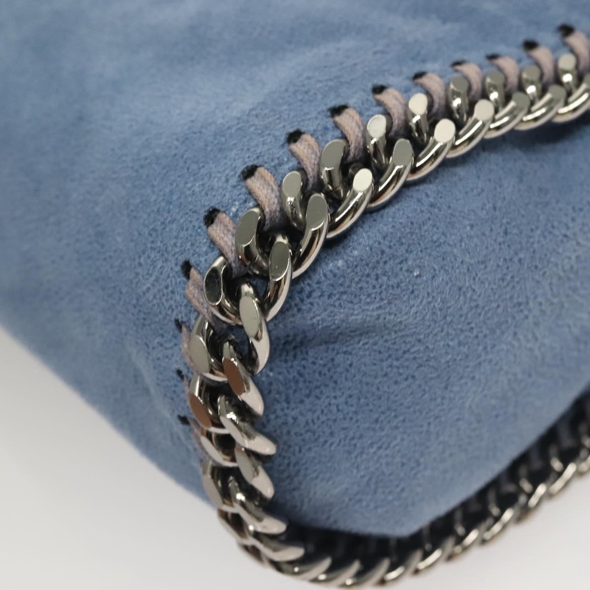 Stella MacCartney Falabella Chain Bag Suede 2way Light Blue Silver Auth BA3617