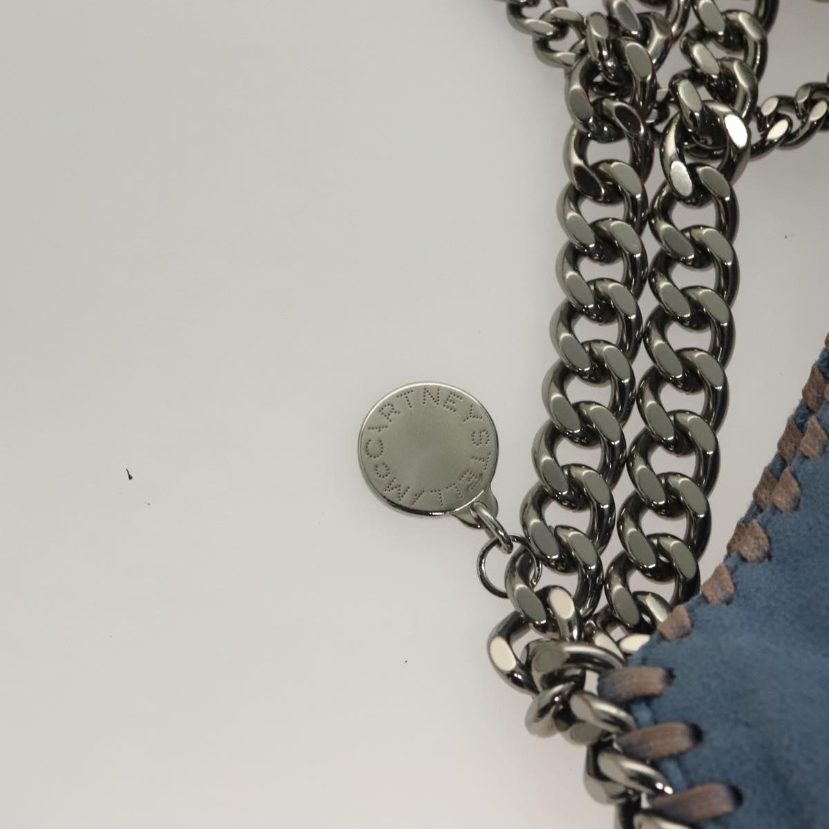 Stella MacCartney Falabella Chain Bag Suede 2way Light Blue Silver Auth BA3617