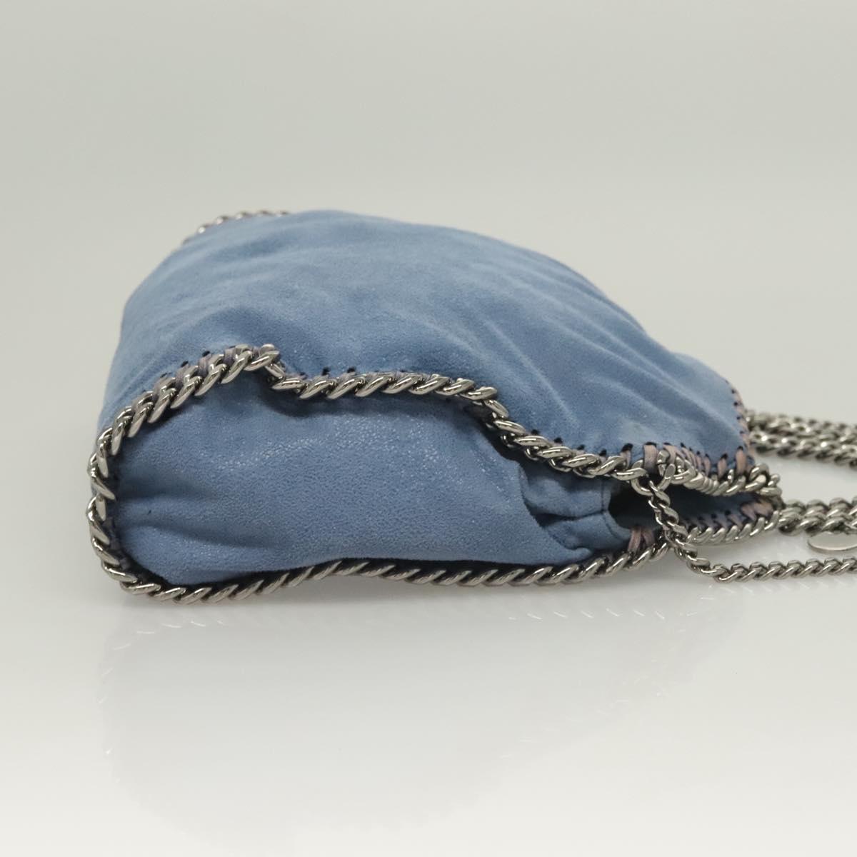 Stella MacCartney Falabella Chain Bag Suede 2way Light Blue Silver Auth BA3617
