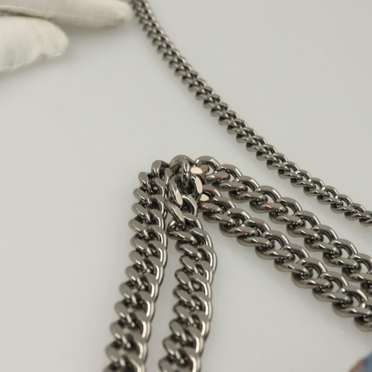 Stella MacCartney Falabella Chain Bag Suede 2way Light Blue Silver Auth BA3617