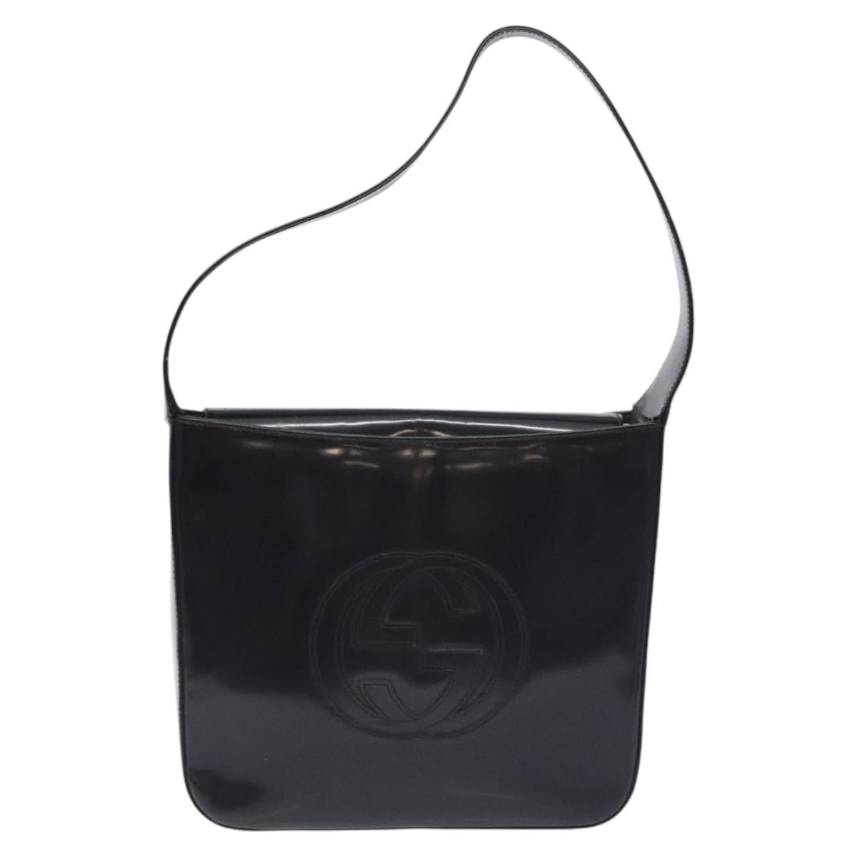 GUCCI Shoulder Bag Patent leather Black 000 1013 0506 Auth BA3619