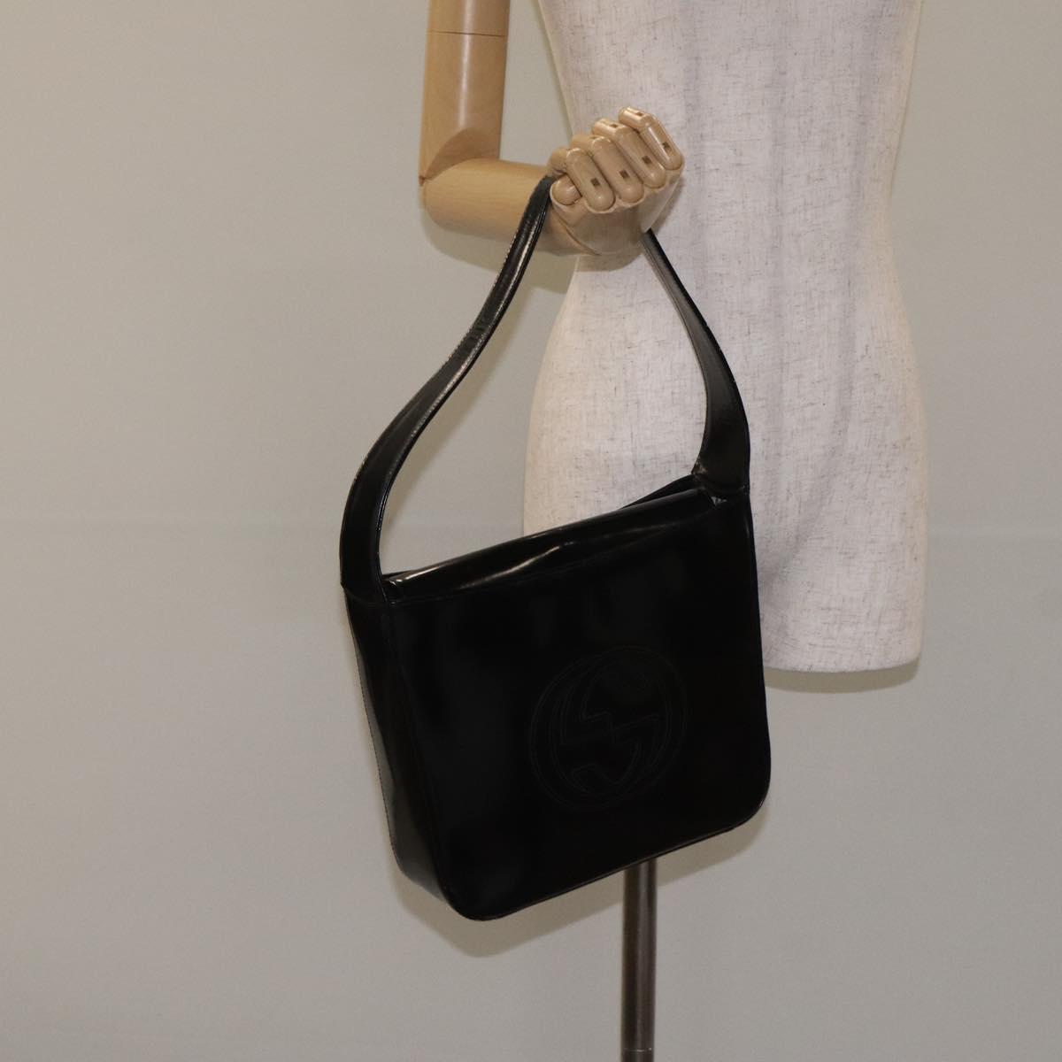 GUCCI Shoulder Bag Patent leather Black 000 1013 0506 Auth BA3619