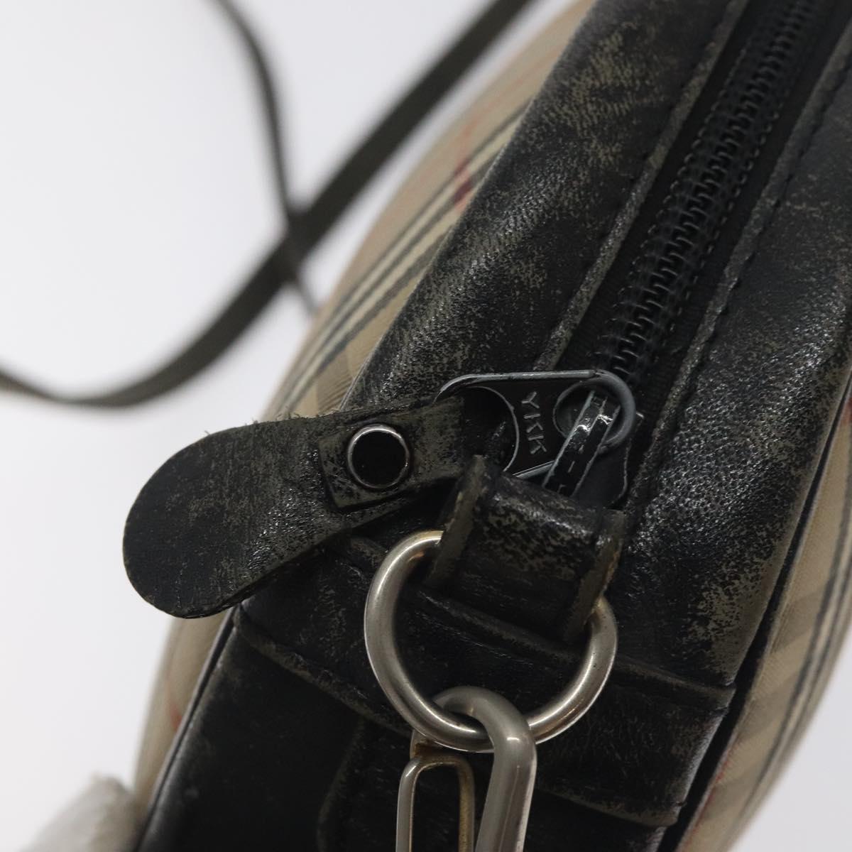 Burberrys Nova Check Shoulder Bag Canvas Beige Auth BA3623