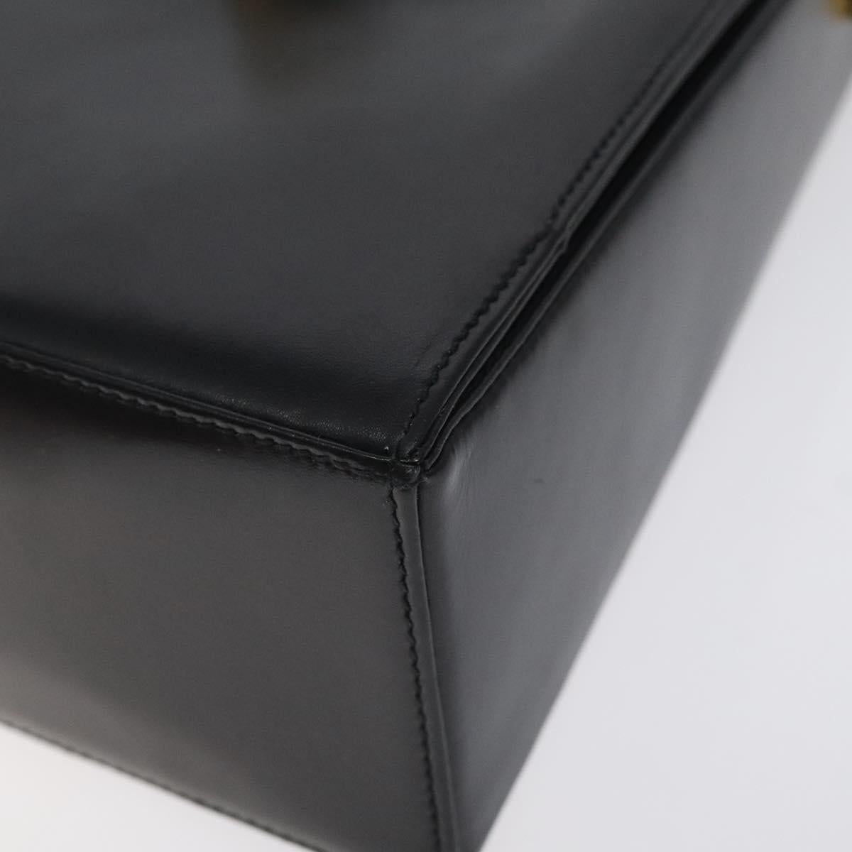 BALLY Chain Shoulder Bag Leather Black Gold Auth BA3624