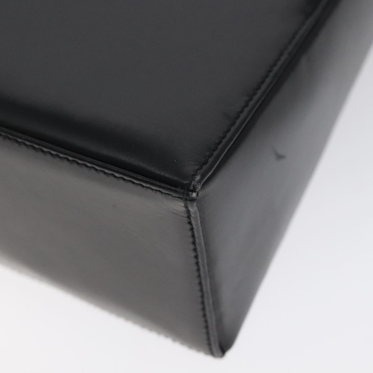 BALLY Chain Shoulder Bag Leather Black Gold Auth BA3624