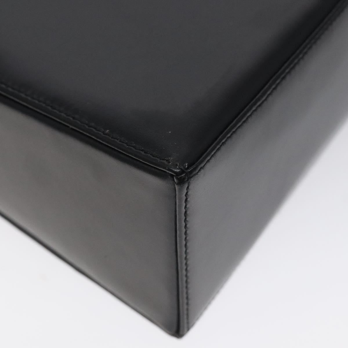 BALLY Chain Shoulder Bag Leather Black Gold Auth BA3624