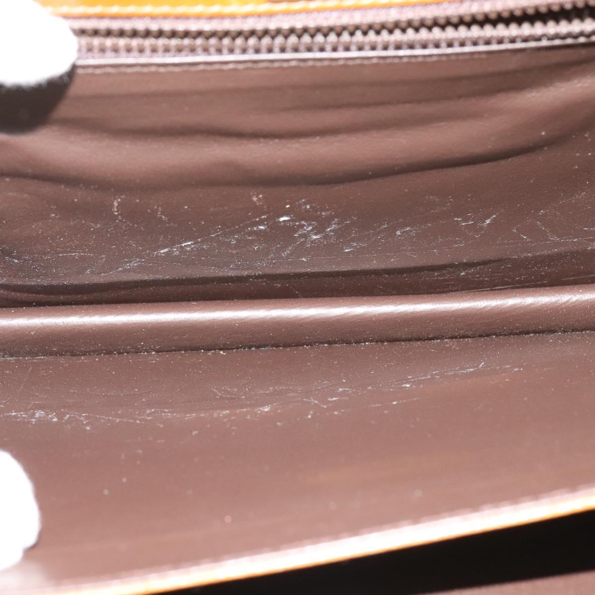 BALLY Hand Bag Leather 2way Brown Gold Auth BA3625