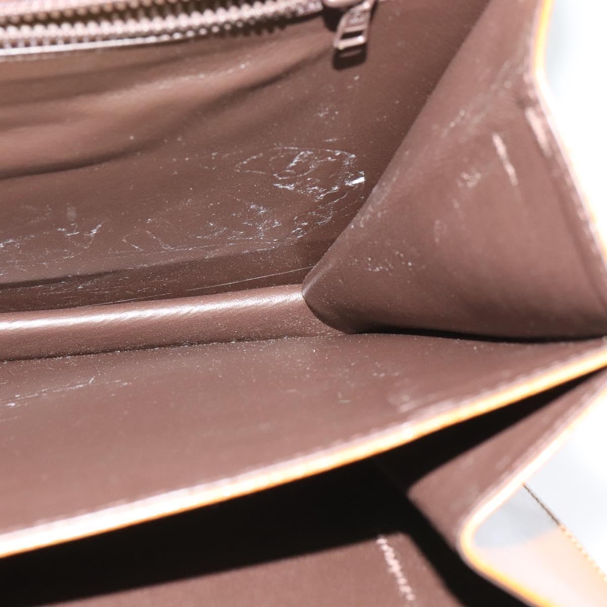 BALLY Hand Bag Leather 2way Brown Gold Auth BA3625