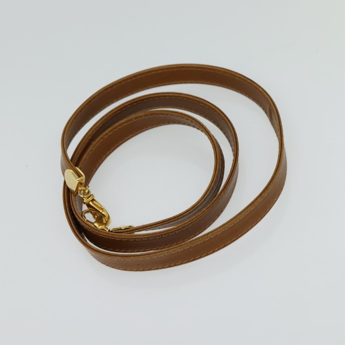 BALLY Hand Bag Leather 2way Brown Gold Auth BA3625