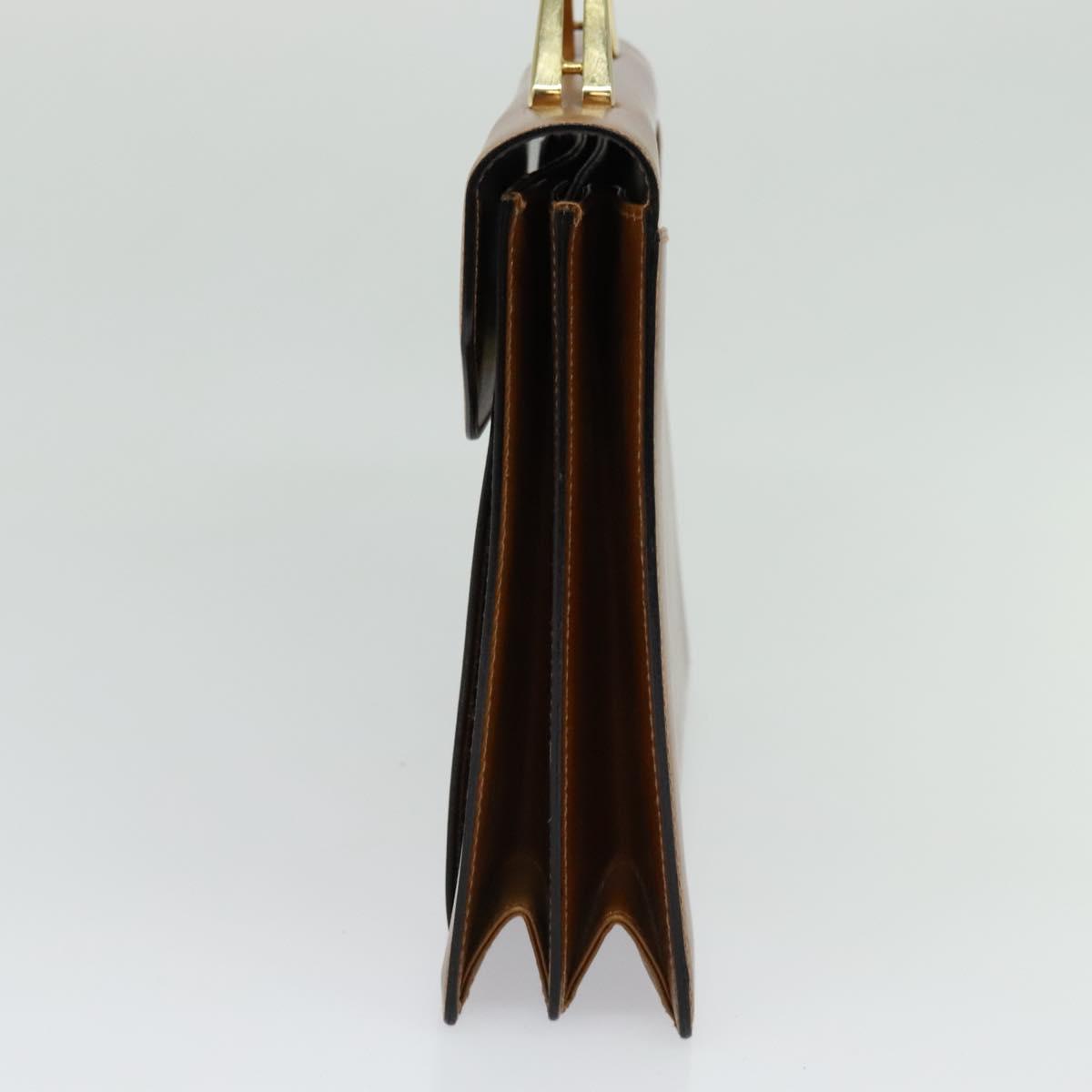 BALLY Hand Bag Leather 2way Brown Gold Auth BA3625