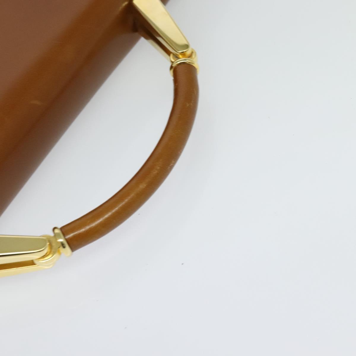 BALLY Hand Bag Leather 2way Brown Gold Auth BA3625