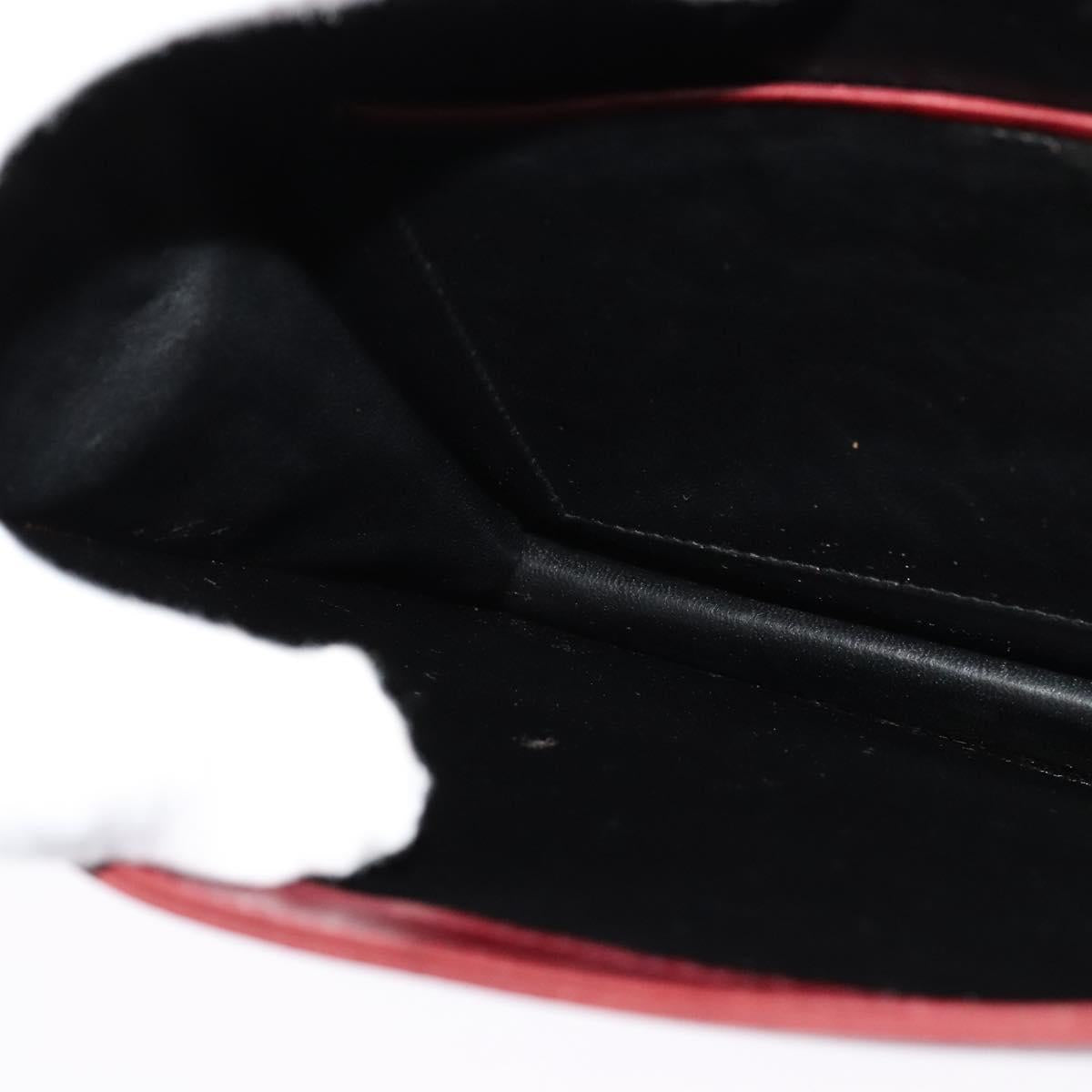 BALLY Shoulder Bag Leather Bordeaux Gold Auth BA3626