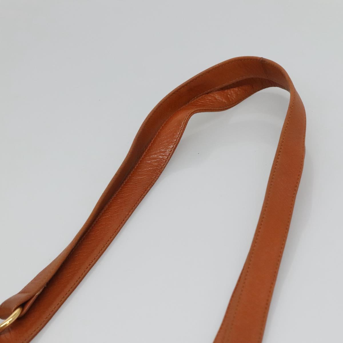 BALLY Quilted Shoulder Bag Leather Brown Gold Auth BA3630