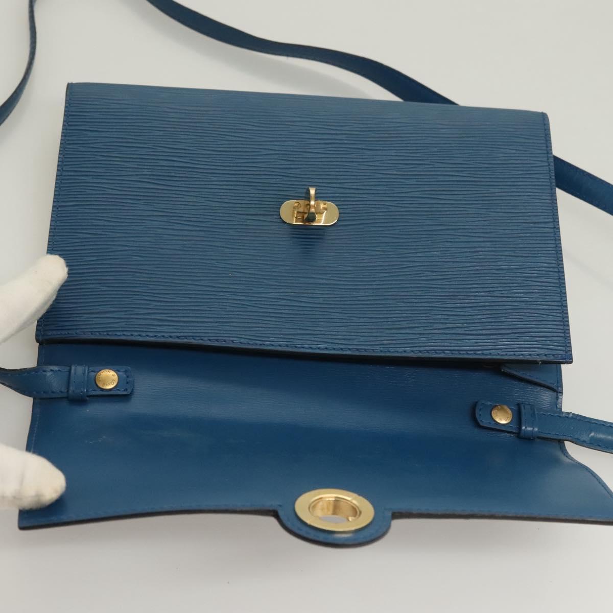 LOUIS VUITTON Epi Pochette Arche Shoulder Bag Blue M52575 LV Auth BA3634