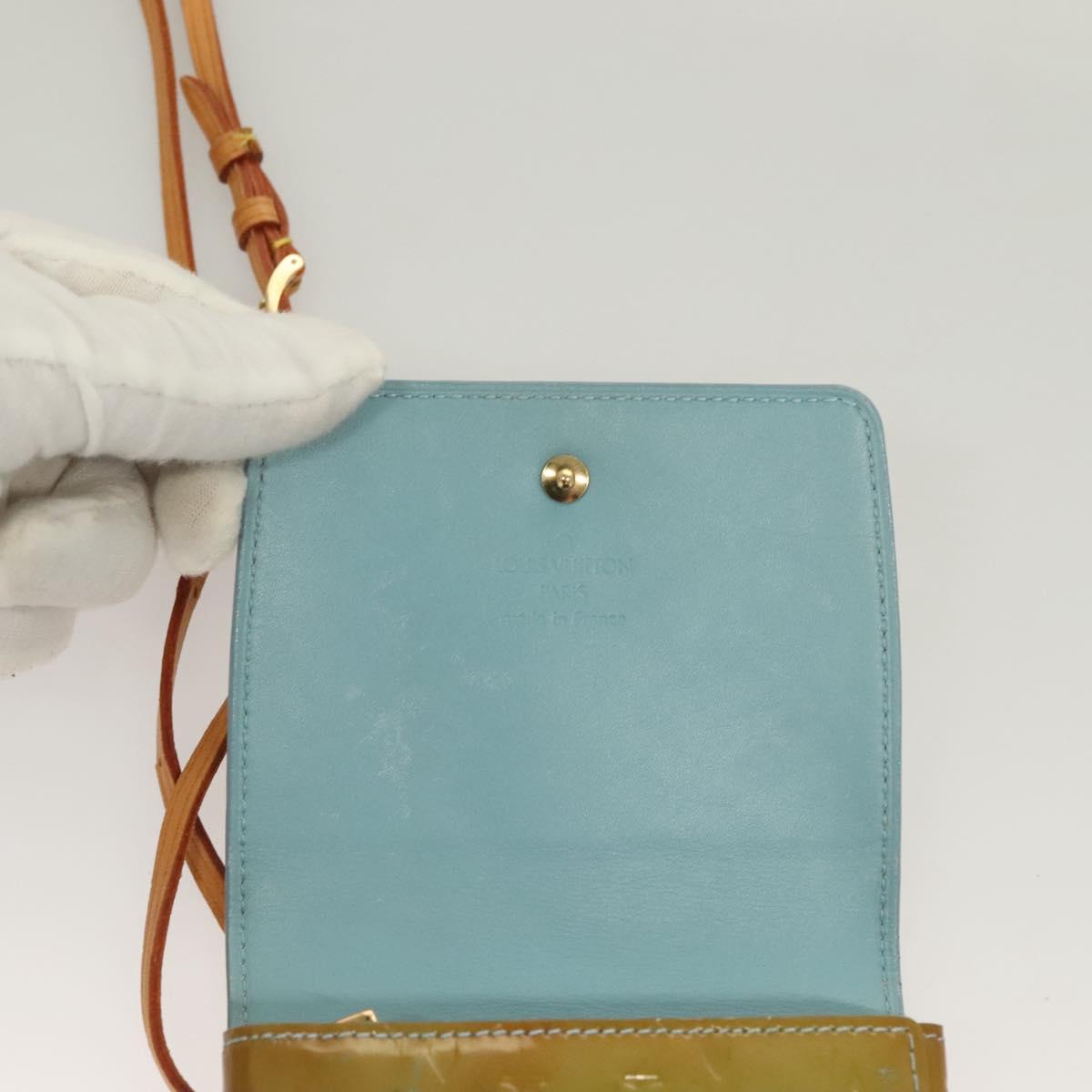 LOUIS VUITTON Monogram Vernis Walker Wallet Baby Blue M91073 LV Auth BA3635