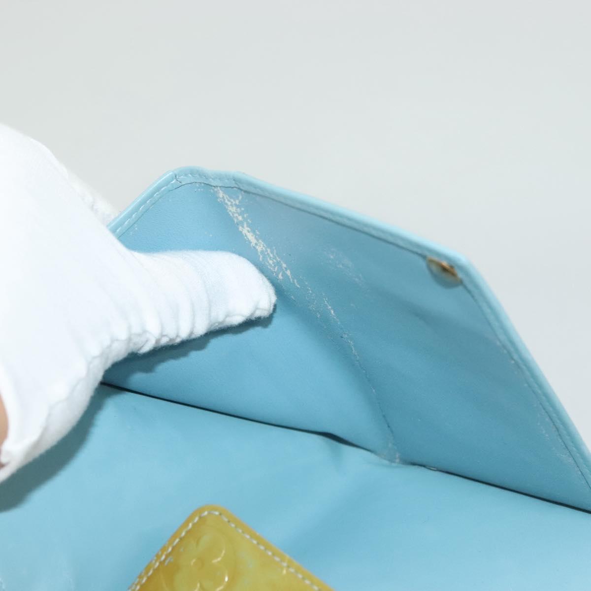 LOUIS VUITTON Monogram Vernis Walker Wallet Baby Blue M91073 LV Auth BA3635