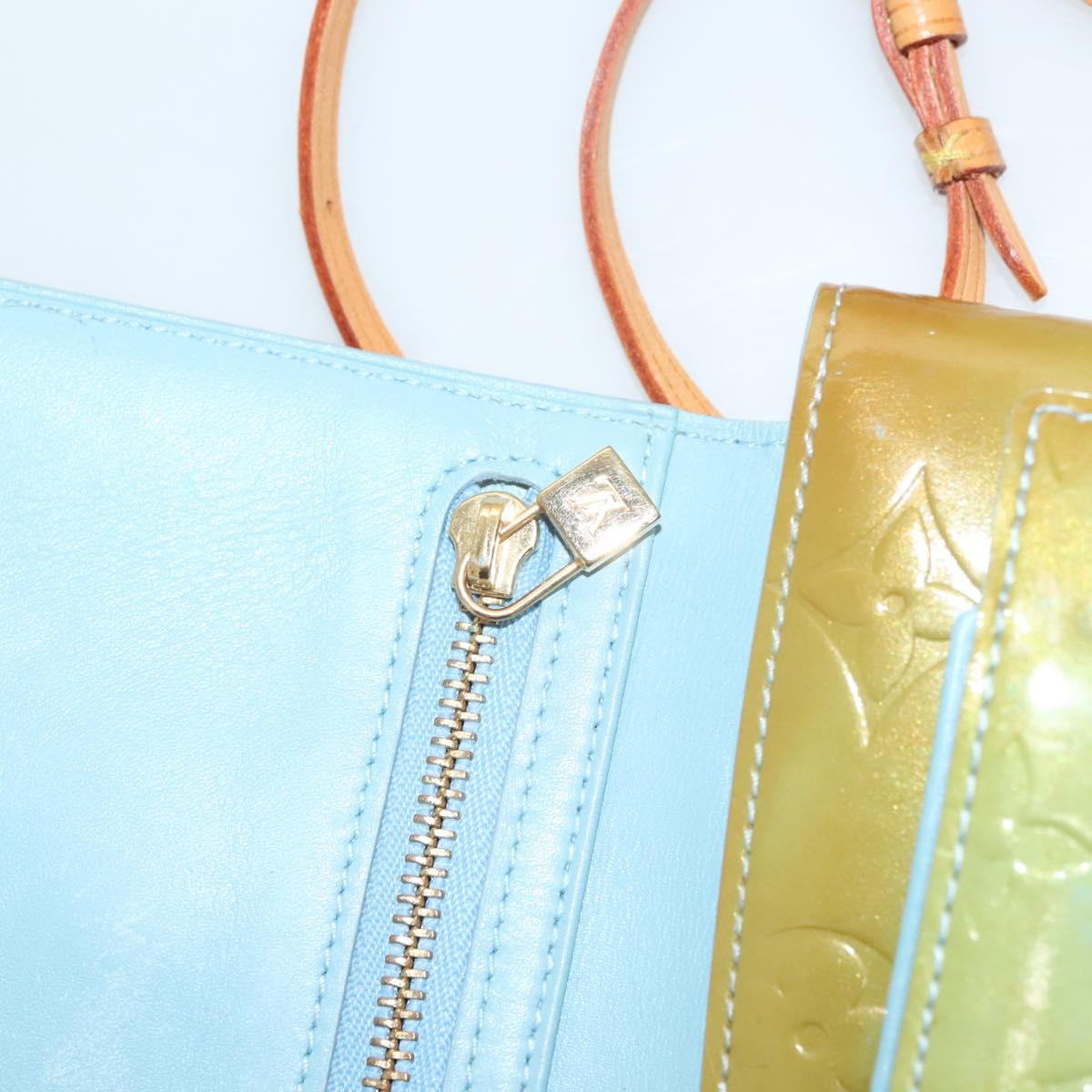 LOUIS VUITTON Monogram Vernis Walker Wallet Baby Blue M91073 LV Auth BA3635