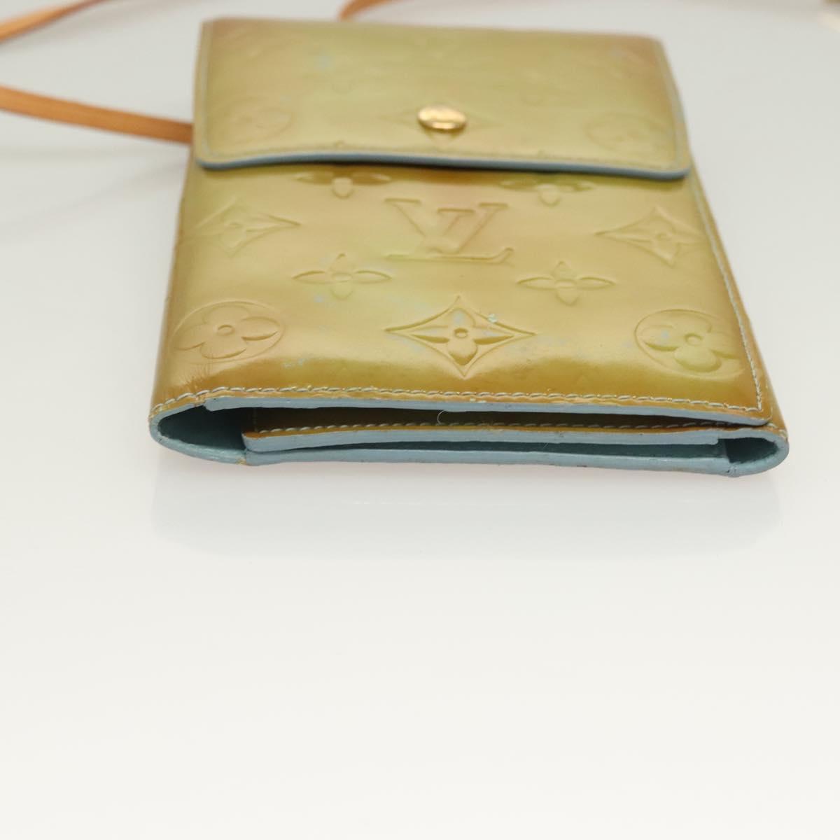 LOUIS VUITTON Monogram Vernis Walker Wallet Baby Blue M91073 LV Auth BA3635