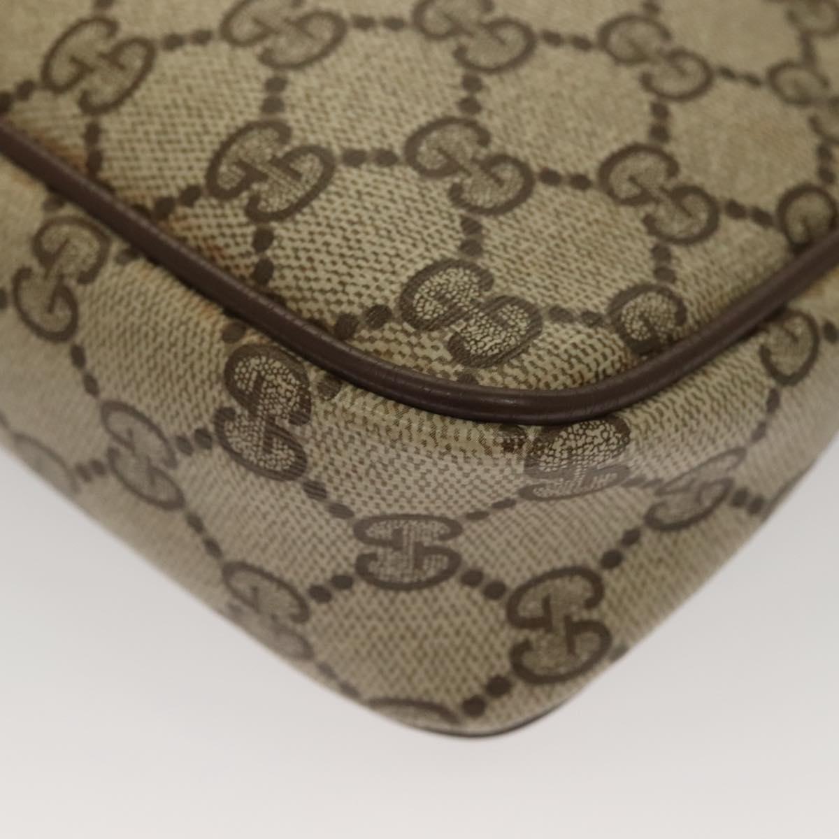 GUCCI GG Supreme Shoulder Bag PVC Beige Gold 97 02 068 Auth BA3641