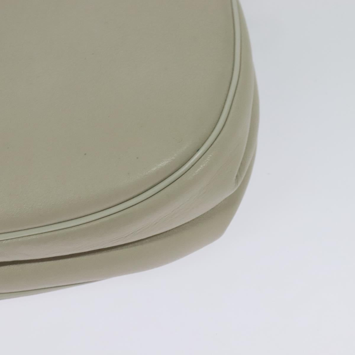 GIVENCHY Shoulder Bag Leather White Gold Auth BA3655