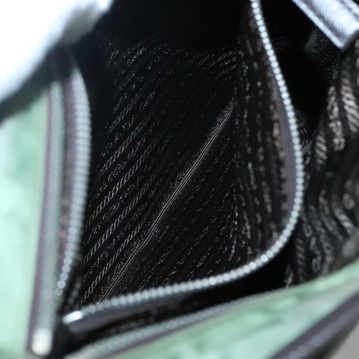 PRADA Shoulder Bag Nylon Khaki Silver Auth BA3657