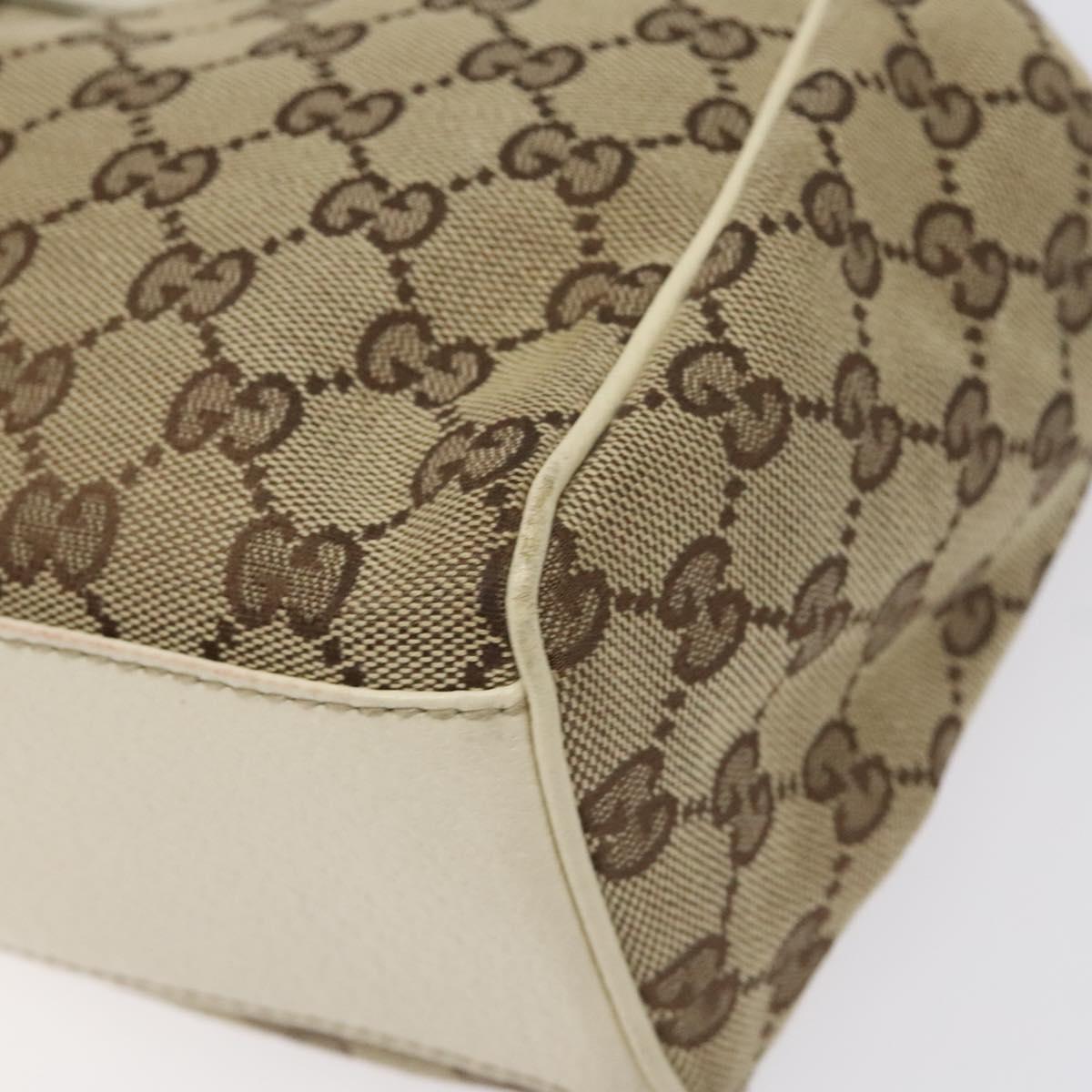GUCCI GG Canvas Shoulder Bag Beige Gold 154982 Auth BA3658