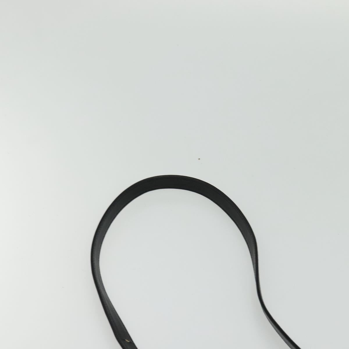 BURBERRY Shoulder Bag Leather Black Silver Auth BA3661